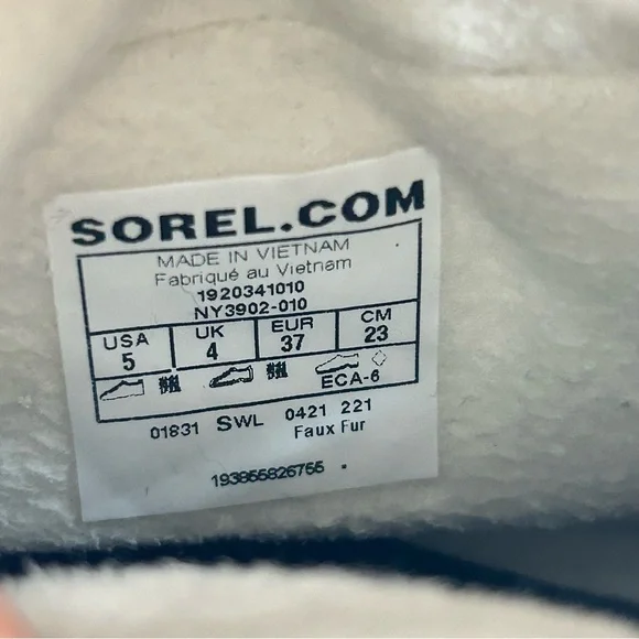 Sorel Whitney II Waterproof Short Lace Toggle Winter Boots Women’s Sz 5 Like New - Picture 2 of 16